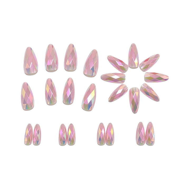Shiny Artificial Nails in Modern Faceted Design Bowlift