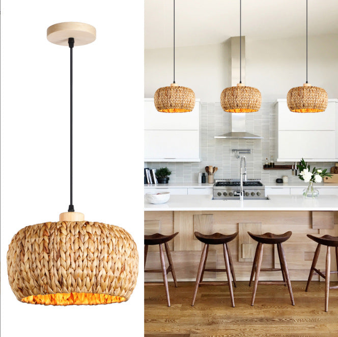 Hanging light made of braided material Bowlift