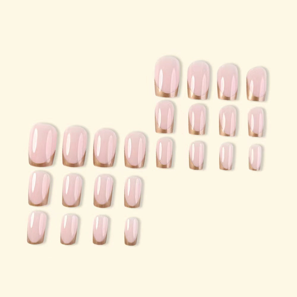 Elegant artificial nails with gold accents Bowlift