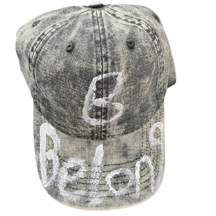 Women's Distressed Denim Adjustable Baseball Cap Bowlift