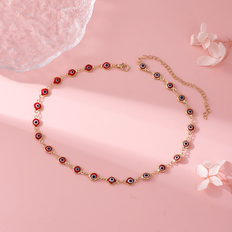 Decorative Evil Eye Charm Necklace Bowlift