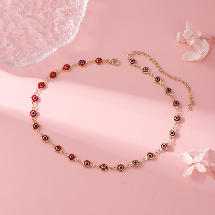 Decorative Evil Eye Charm Necklace Bowlift