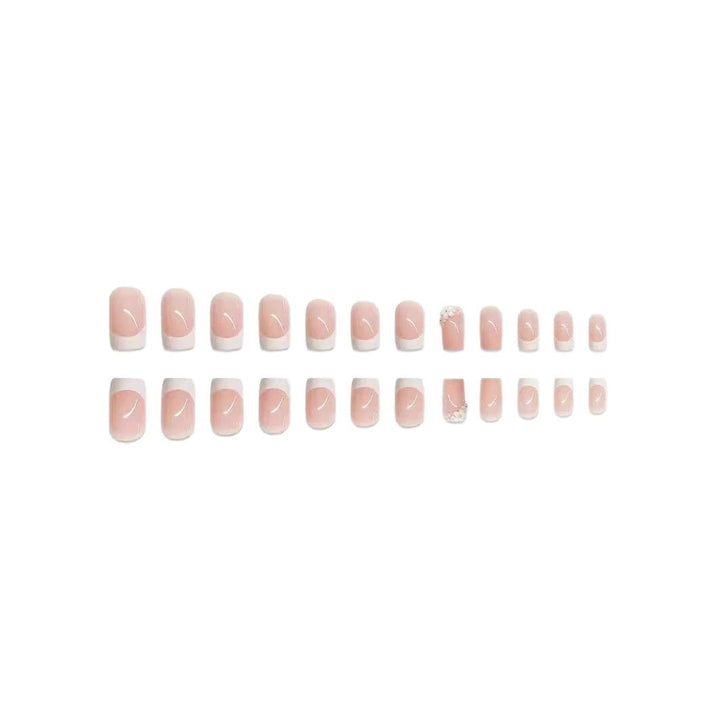 Elegant French Tip Press-On Nail Art Set Bowlift