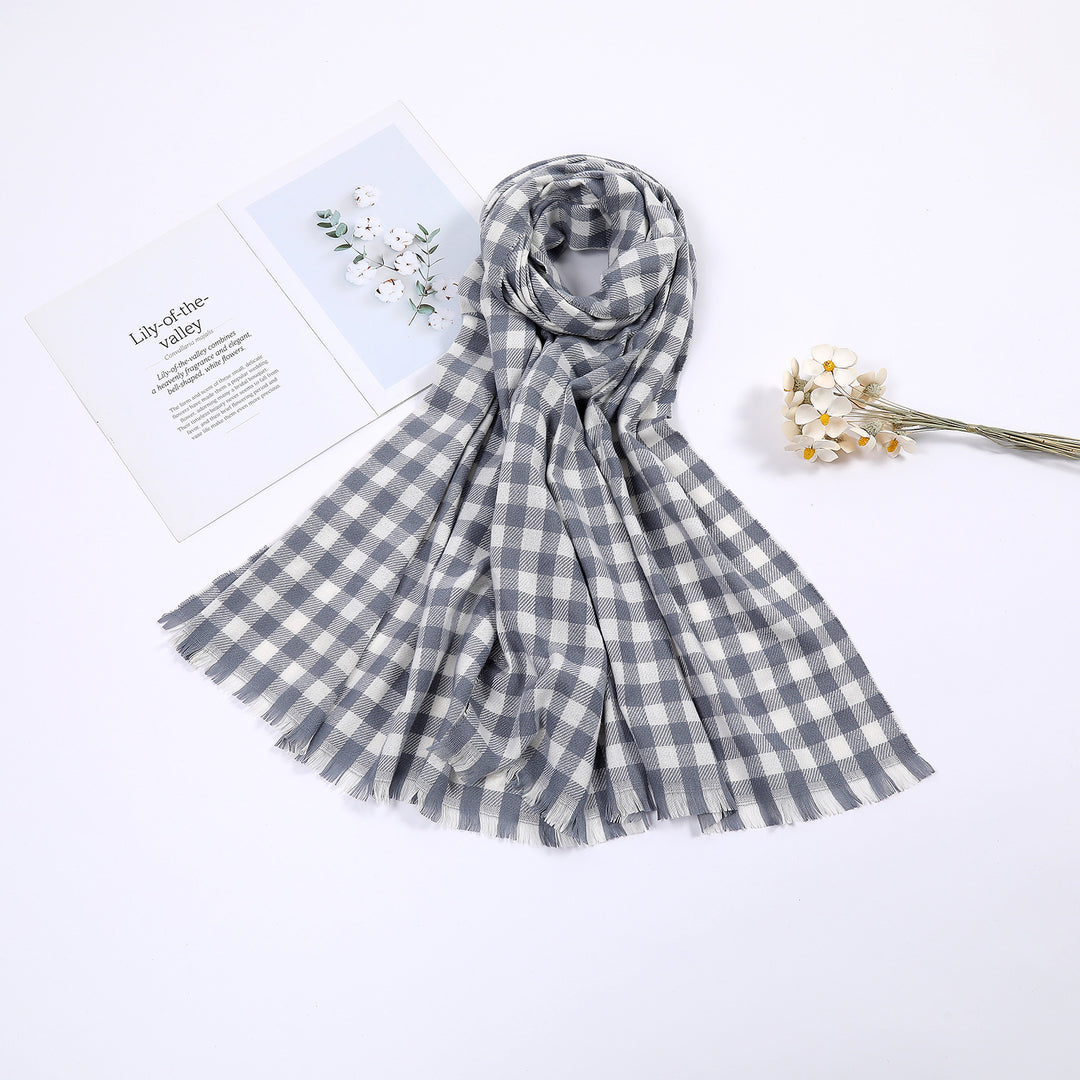 Ladies comfortable check scarf Bowlift
