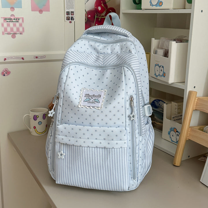 Whimsical Star-Embellished School Backpack Bowlift