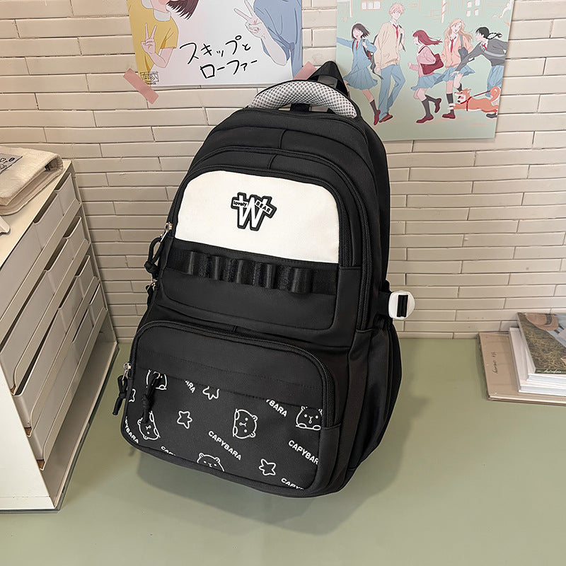 Charming Cartoon Patterned Backpack