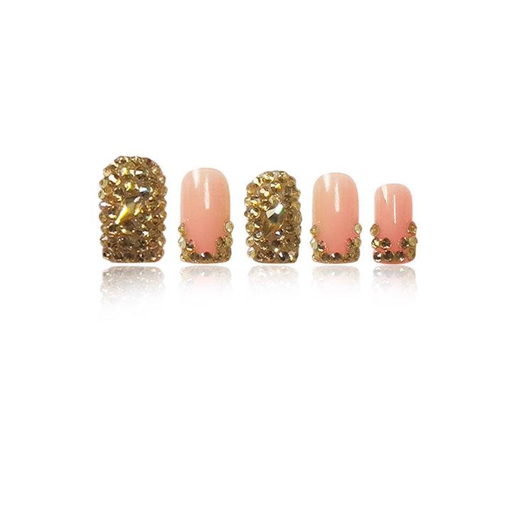 Glamorous Rhinestone Accented Press-On Nails Bowlift