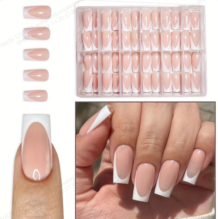Stylish French Tip Press-On Nail Set Bowlift