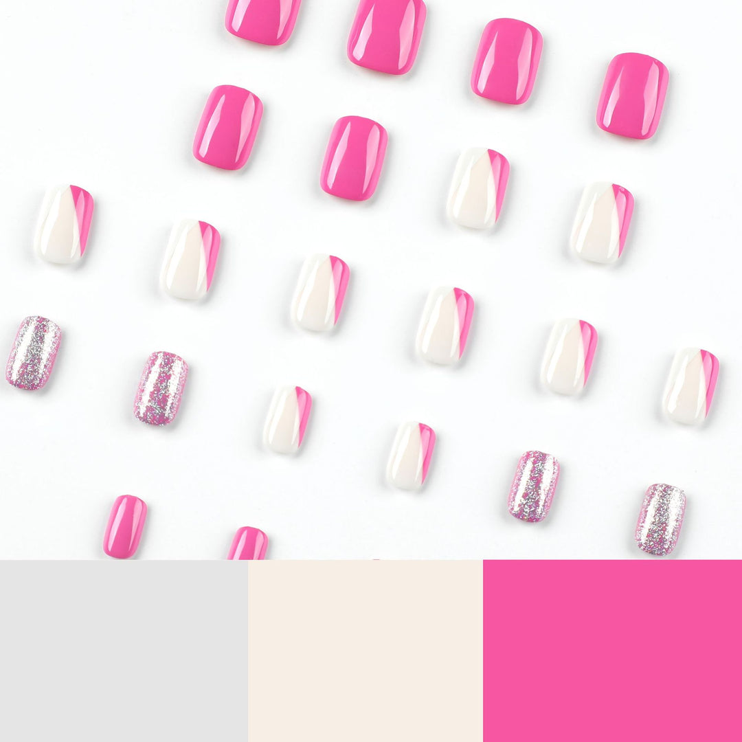 Artistic Nail Art with Glitter Accents and Ombre Design Bowlift
