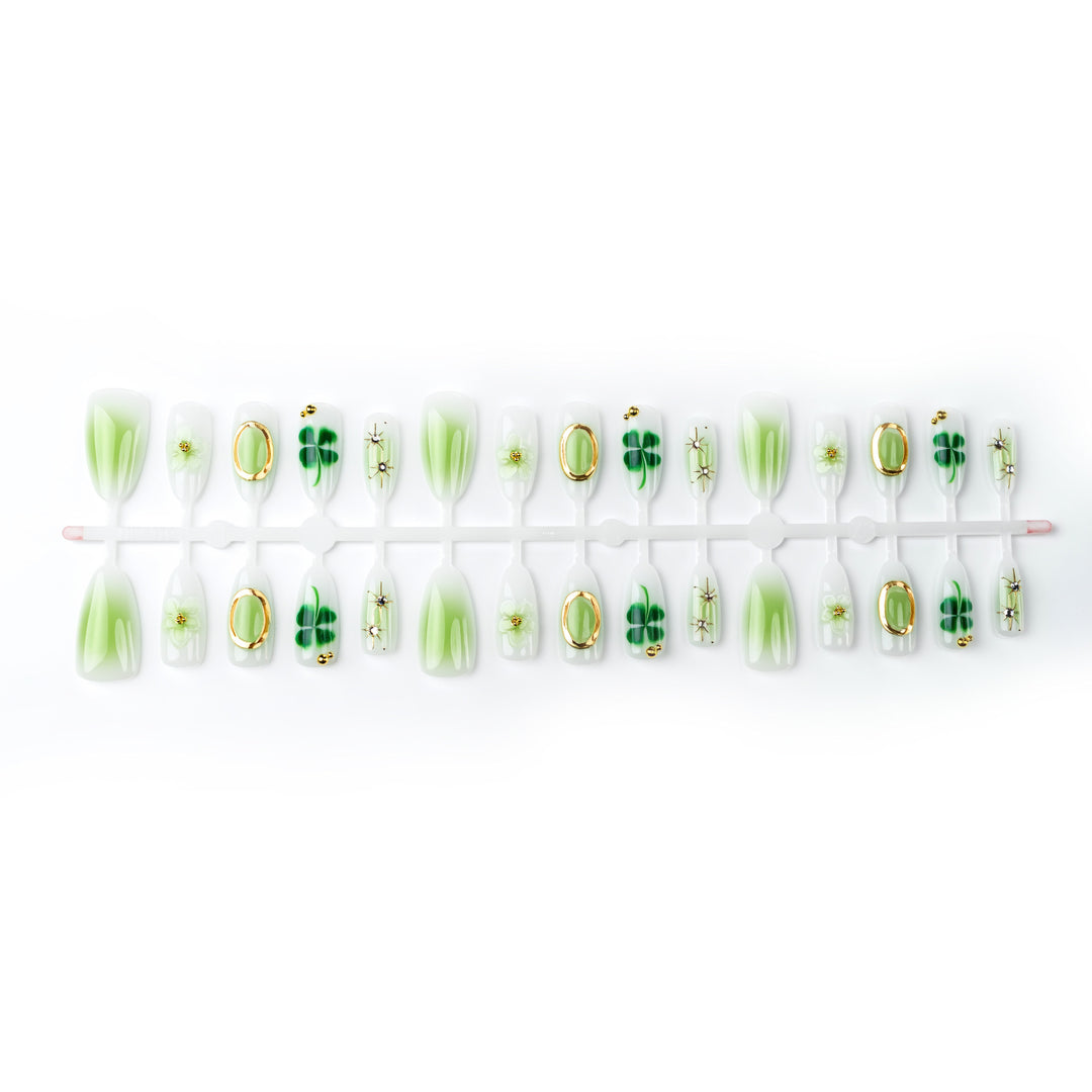 Floral Articulated Press-On Nail Set Bowlift
