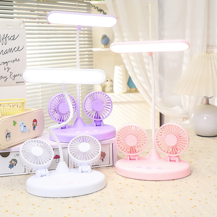 Ladies table fan with LED lighting and flexible tilt Bowlift