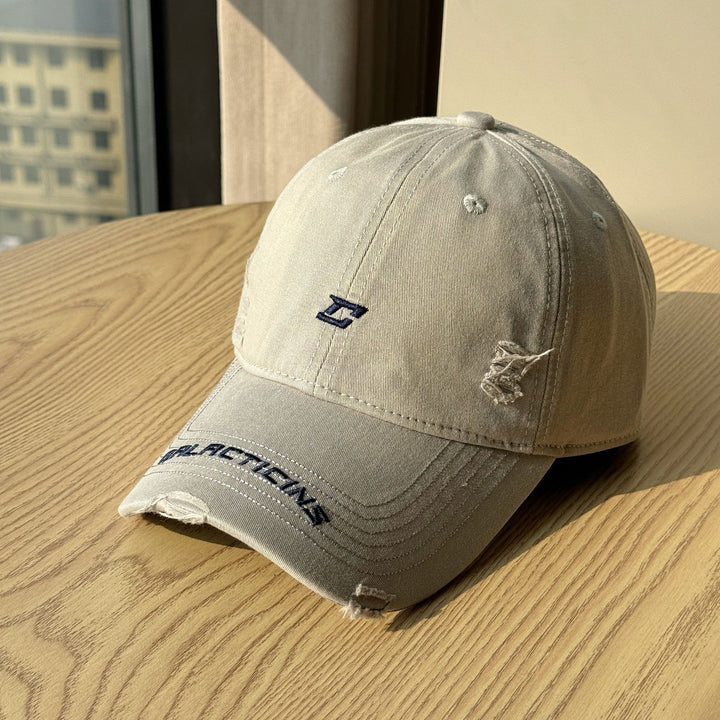 Men's Distressed Denim Baseball Cap Bowlift