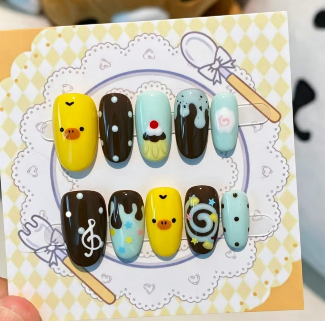 Artistic Press-On Nail Enhancements Bowlift