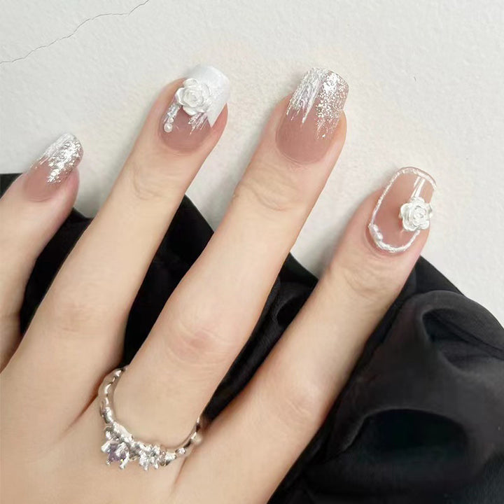 Stylish heart and ombre design artificial nails Bowlift