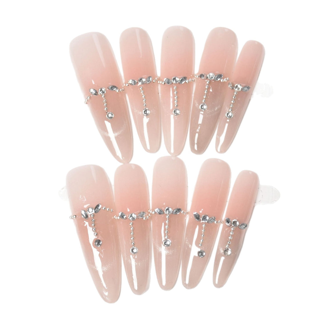Elegant Rhinestone-Accented Press-On Nails Bowlift