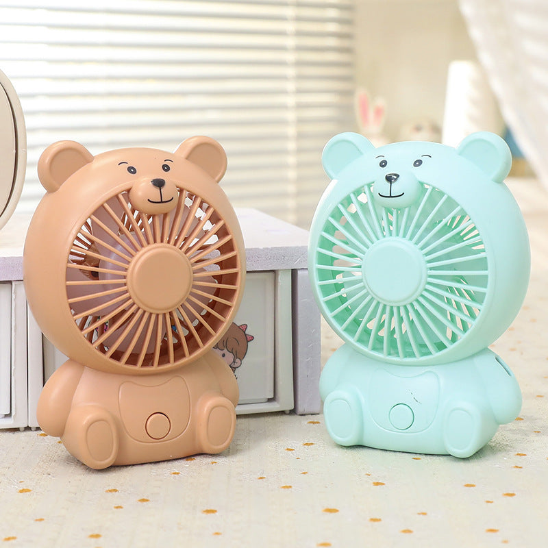 Women's Portable Mini Fan in Bear Design Bowlift