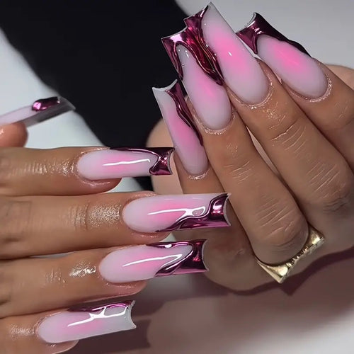 Artistic Glassy Nail Extensions Bowlift
