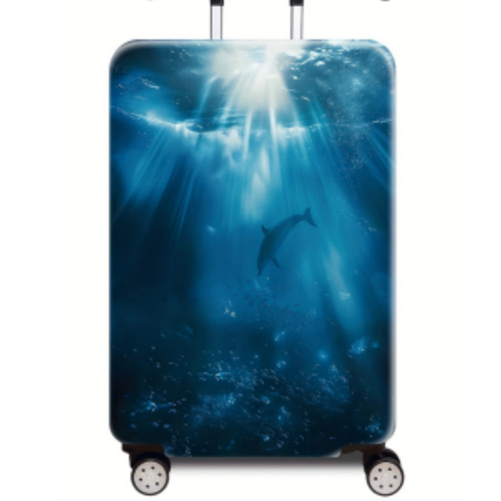 Women Hard Shell Suitcase with Stunning Ocean Design Bowlift
