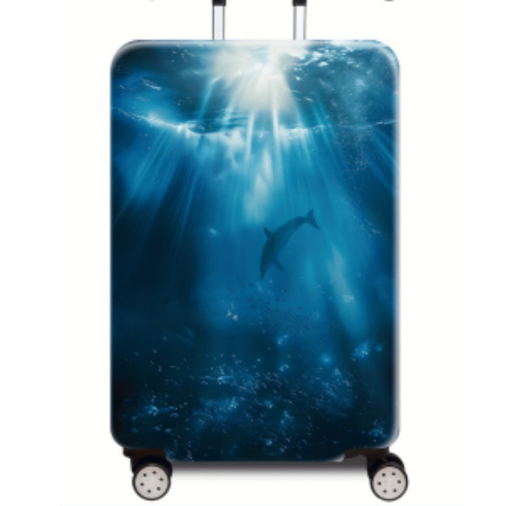 Women Hard Shell Suitcase with Stunning Ocean Design Bowlift