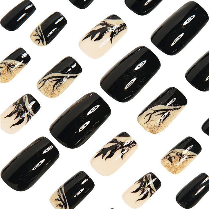 Glamorous Artistic Press-On Nails with Elegant Design Bowlift