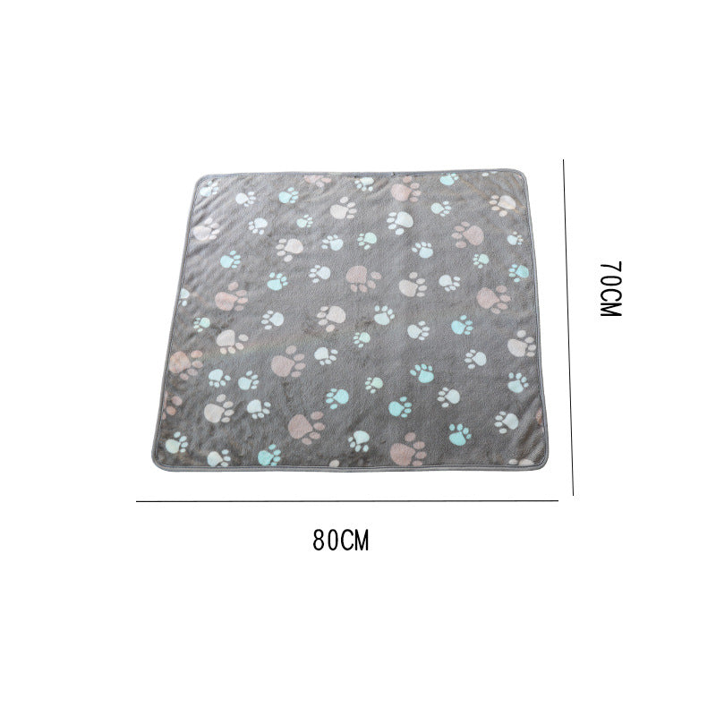 Women's Plush Pet Lounger Mat with Cute Paw Print Bowlift