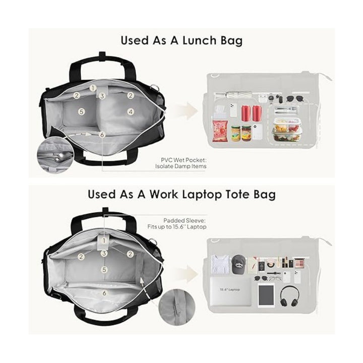 Multifunctional Tote Bag with Insulated Compartment System Bowlift