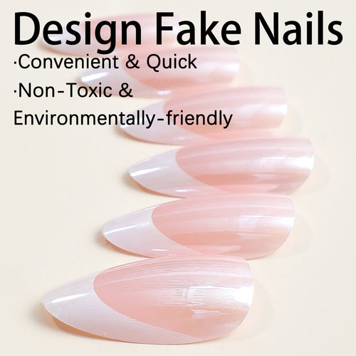 Artificial nail model with elegant French design Bowlift