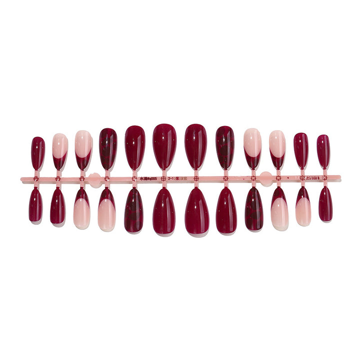 Stylish Press-On Nail Set with Geometric and Gradient Designs Bowlift