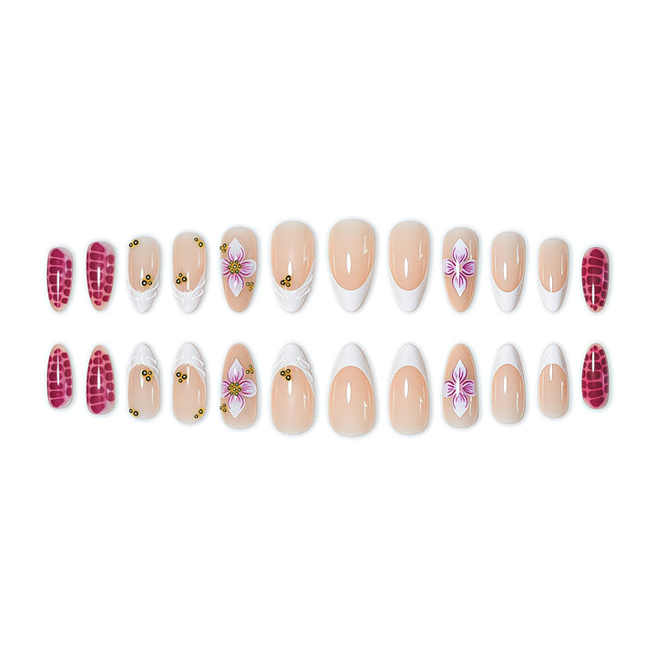 Artistic 3D Floral Design Press-On Nails Bowlift