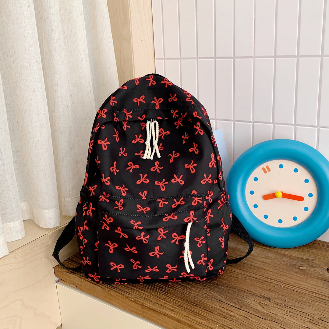 Backpack with Creative Bow Motif and Thoughtful Storage Spaces Bowlift