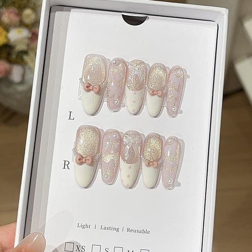 Decorative 3D Nail Art Press-On Set Bowlift