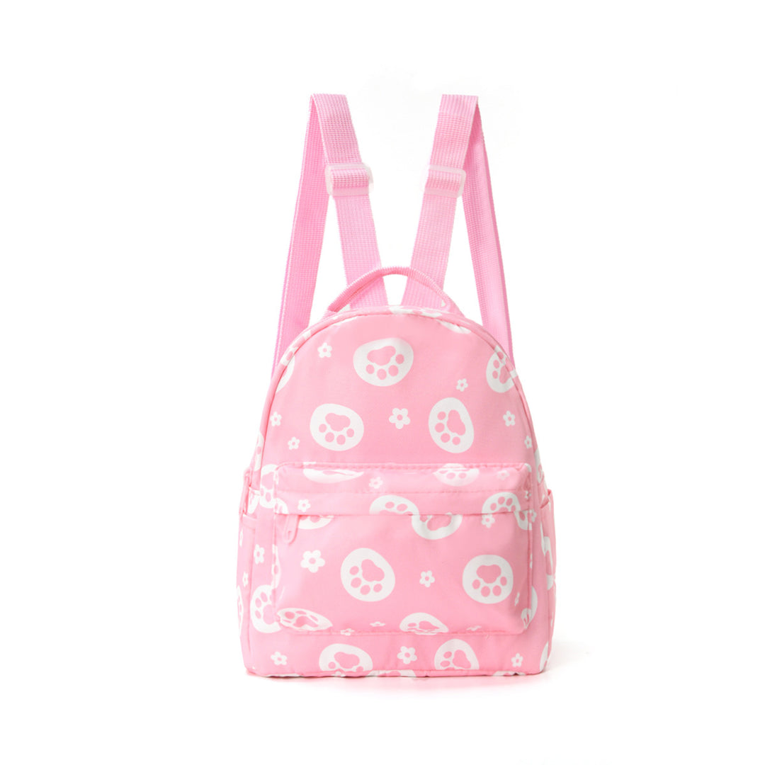 Cute Backpack with Paw Print Design Bowlift