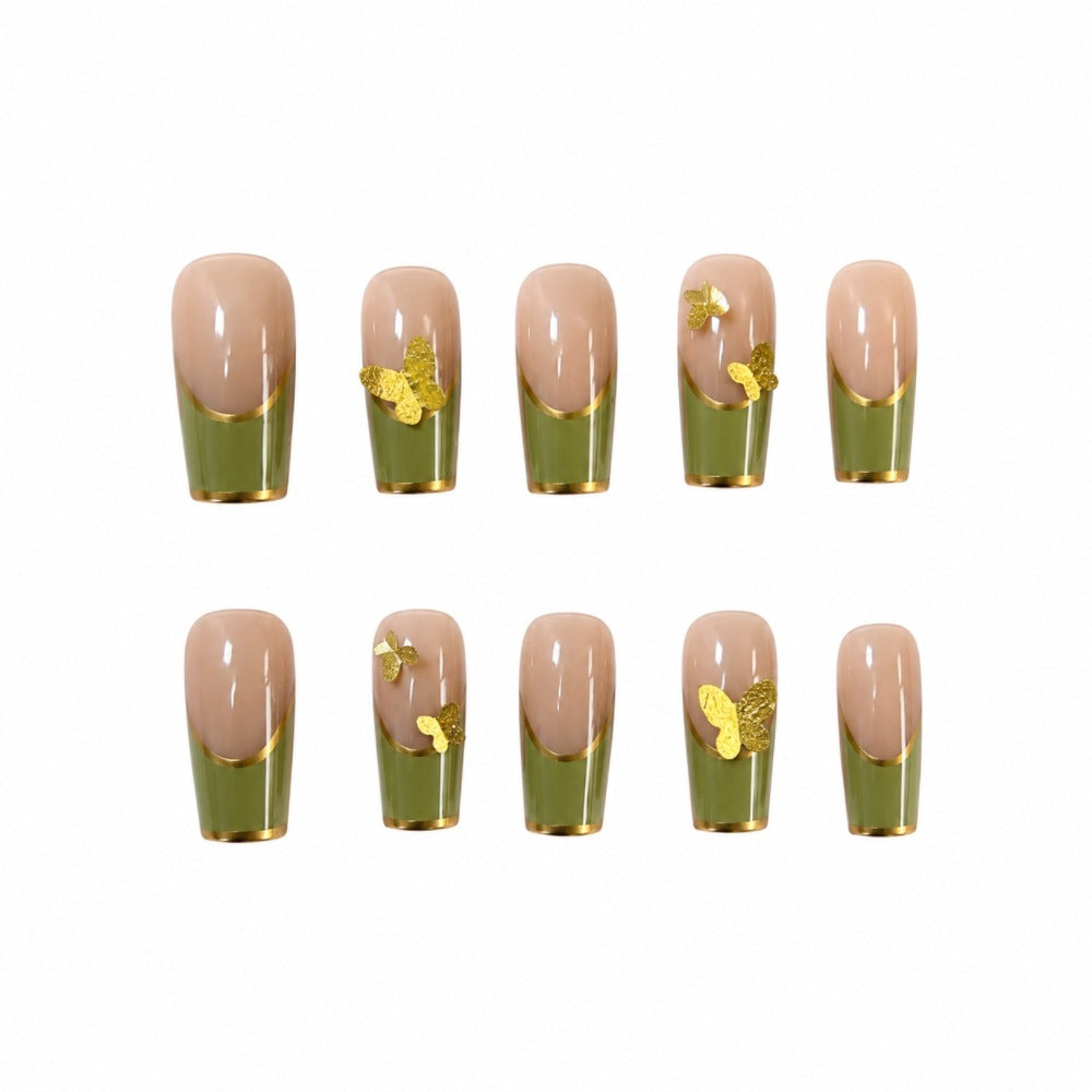 Artificial nails with elegant floral and delicate design Bowlift