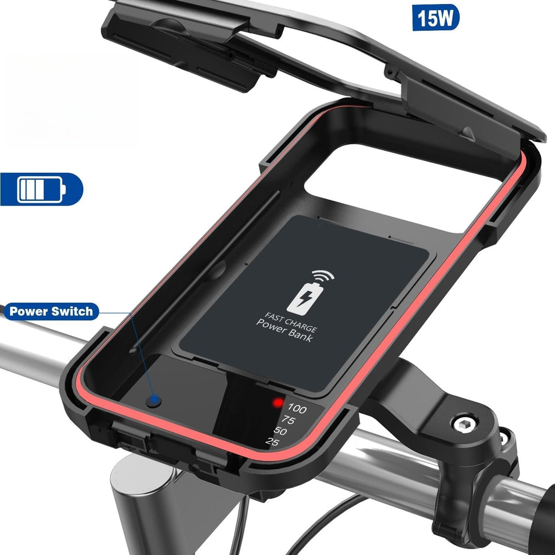 RideCharge Pro – Waterproof phone holder with USB and 15W wireless charging for bicycle and e-bike | Bowlift