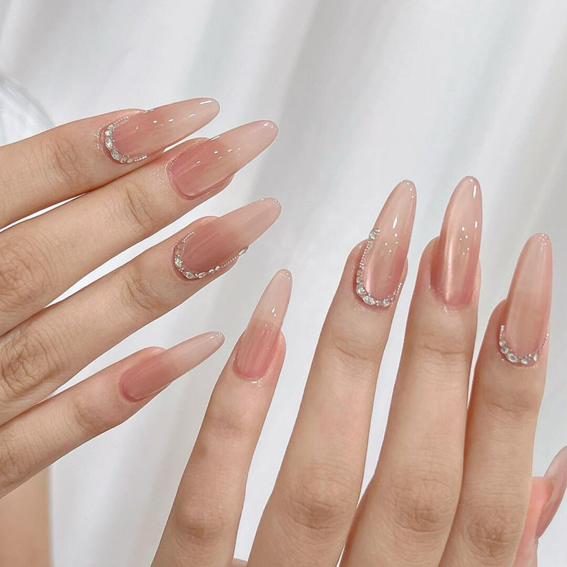 Premium Stiletto Press-On Nails with Elegant Rhinestone Accents Bowlift