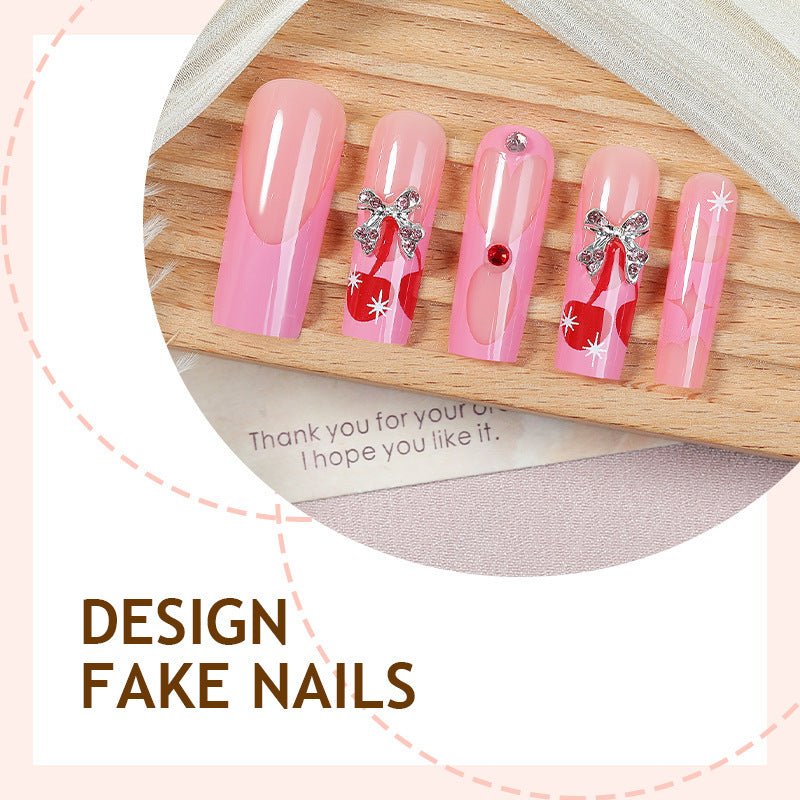 Creative nail art set with glitter and heart designs Bowlift