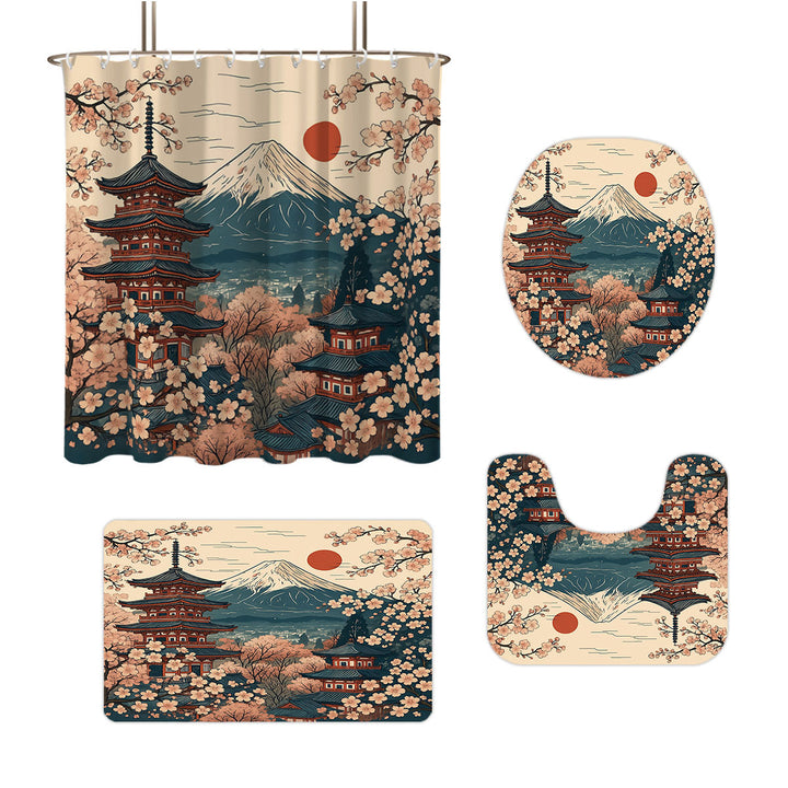 Cat-Themed Four-Piece Digital Bathroom Set Bowlift