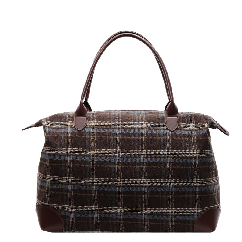 Plaid Structured Weekend Duffle Bag Bowlift