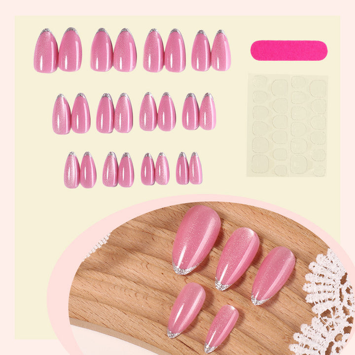 Artificial nail set with an elegant glitter finish and natural look Bowlift