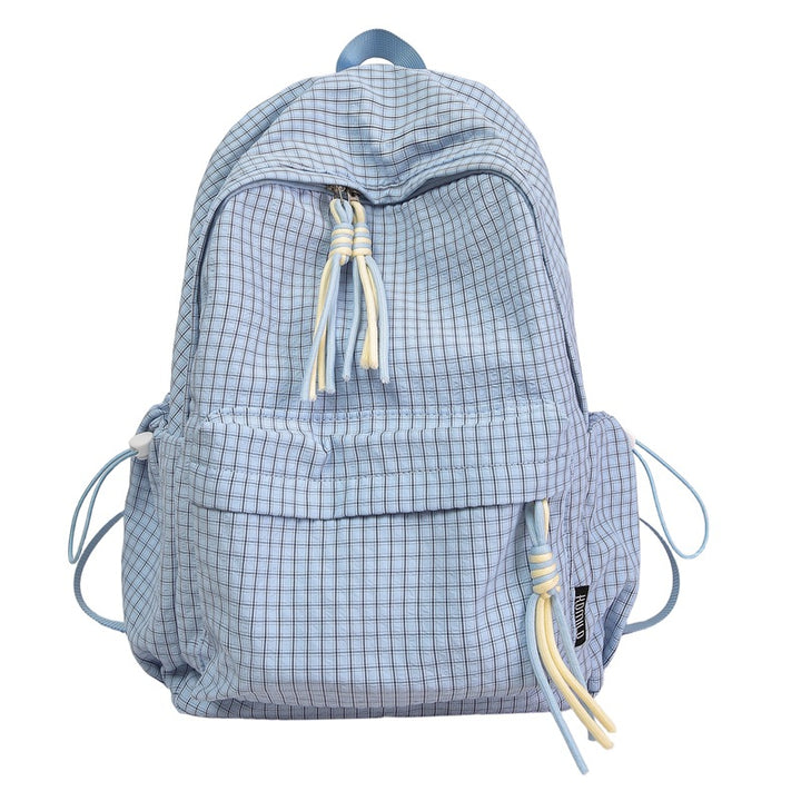 Grid-Patterned Everyday Backpack