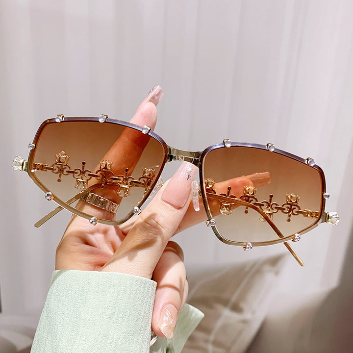 Ladies designer glasses with glamorous accent and sparkling glitter stones Bowlift