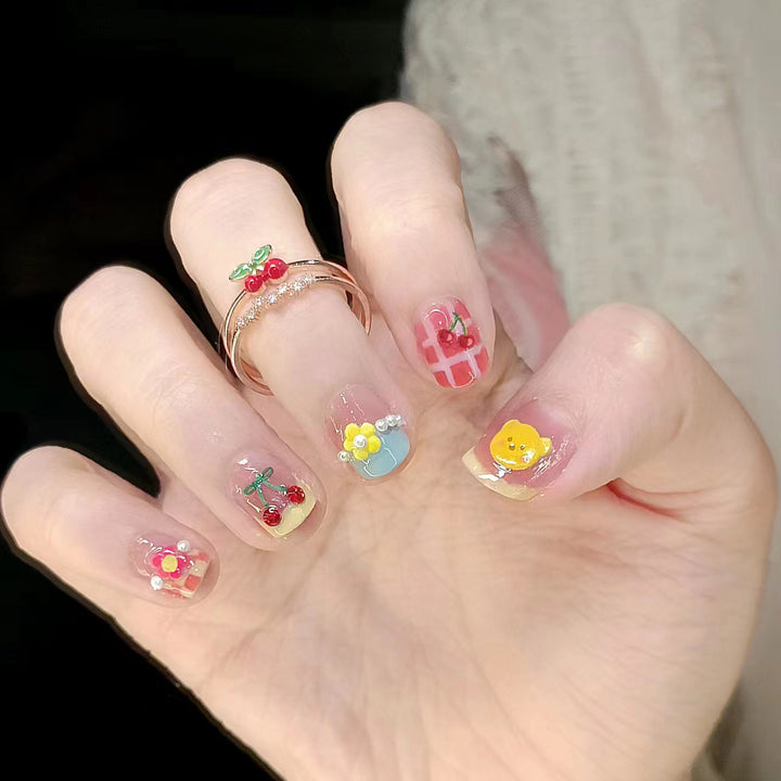 Whimsical Character Design Press-On Nail Set Bowlift