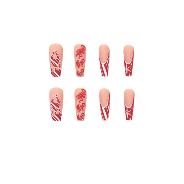 Artistic nail extensions in festive design Bowlift