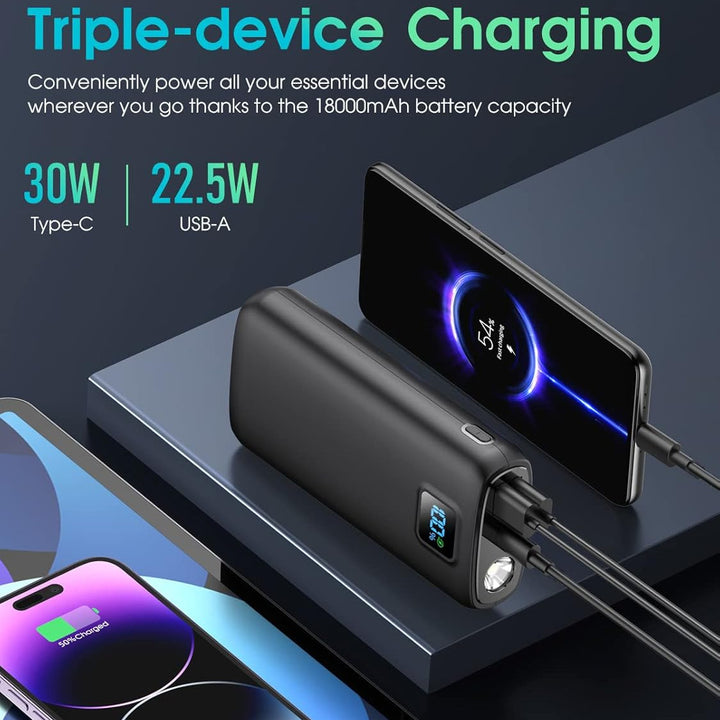 Portable power bank with LED display and high-performance fast charging function Bowlift