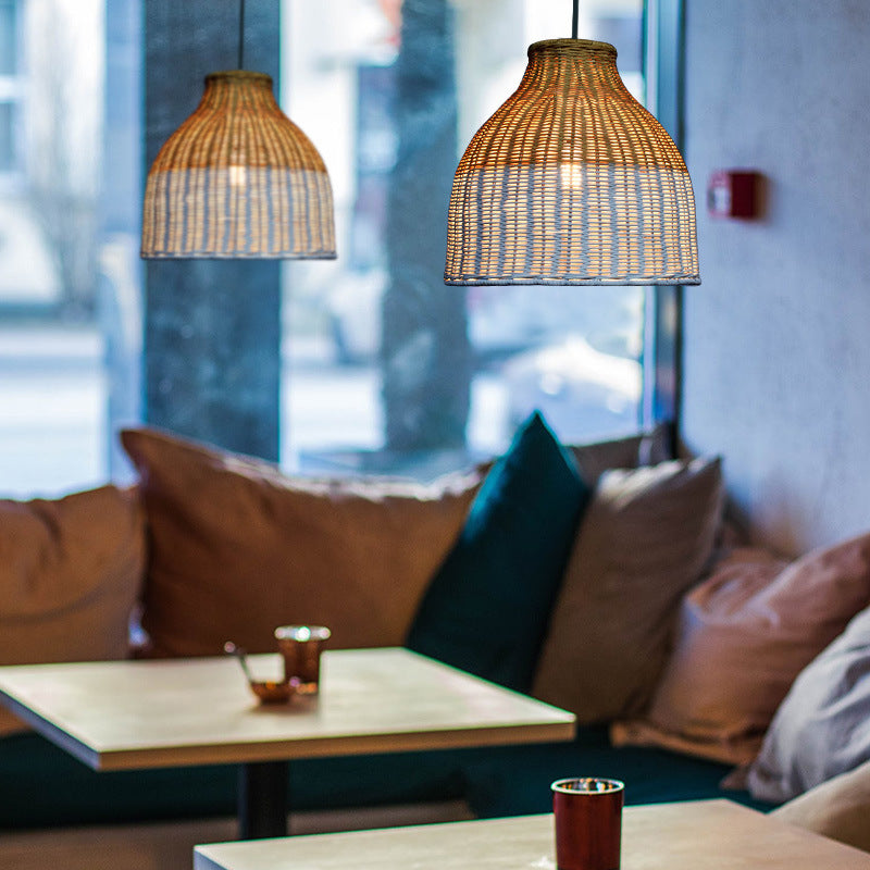 Woven Pendant Light Fixture Bowlift