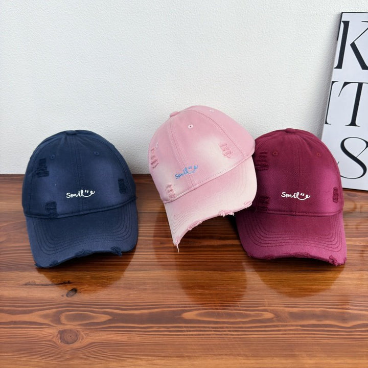 Women's Distressed Cotton Baseball Cap Bowlift 1784270843