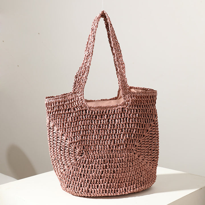 Handmade straw bag with comfortable inner bag Bowlift