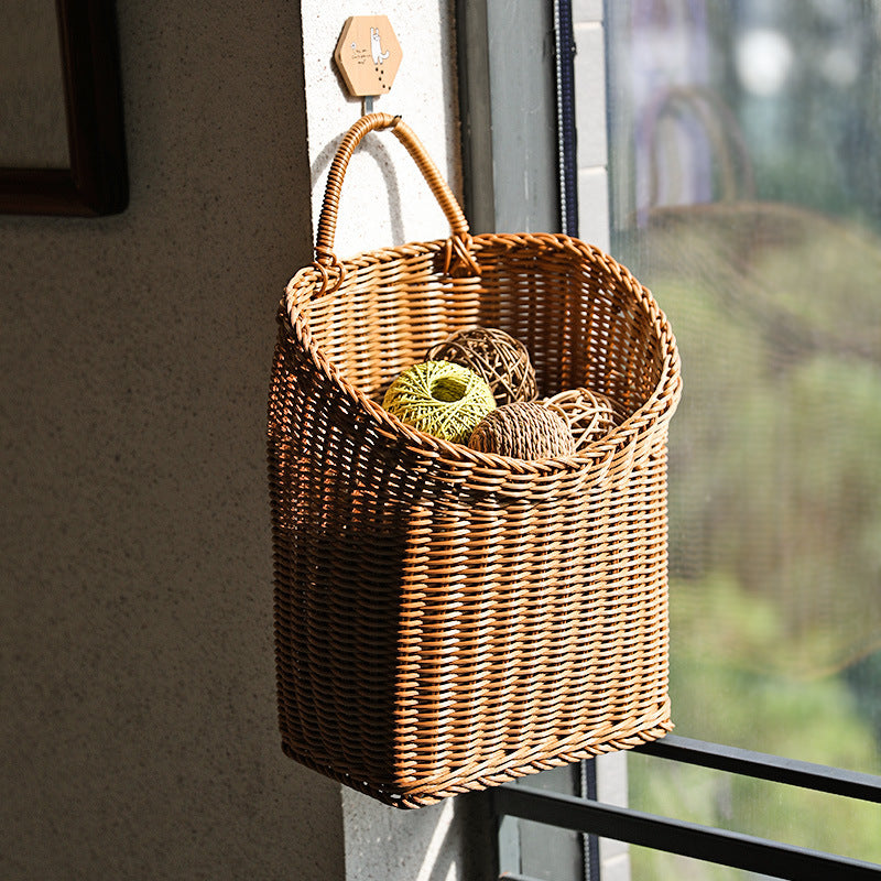 Women's Handwoven Basket with Practical Carry Handle Bowlift