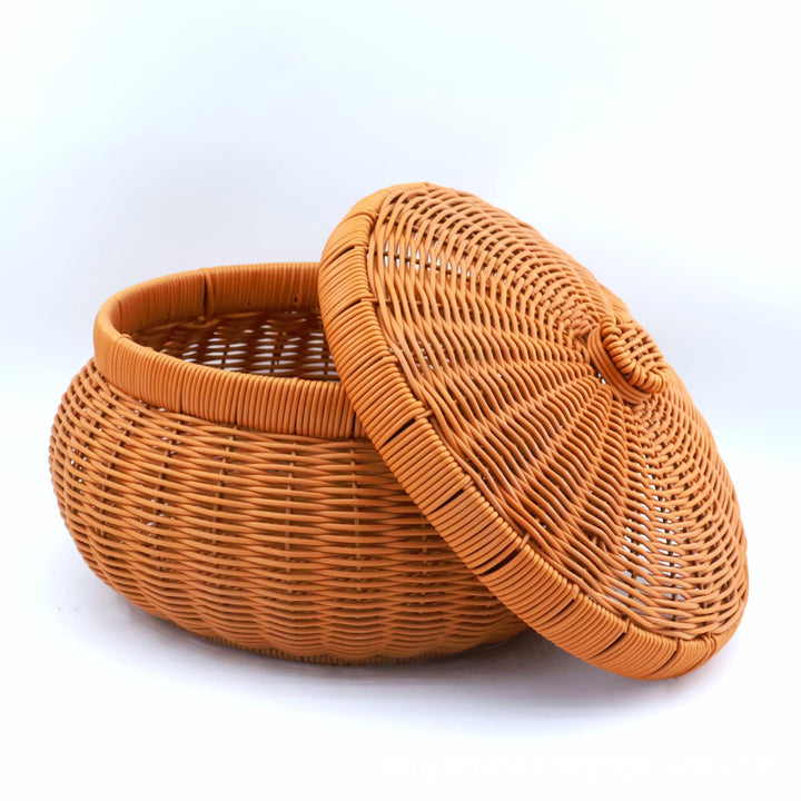Women’s Braided Basket with Removable Lid Bowlift