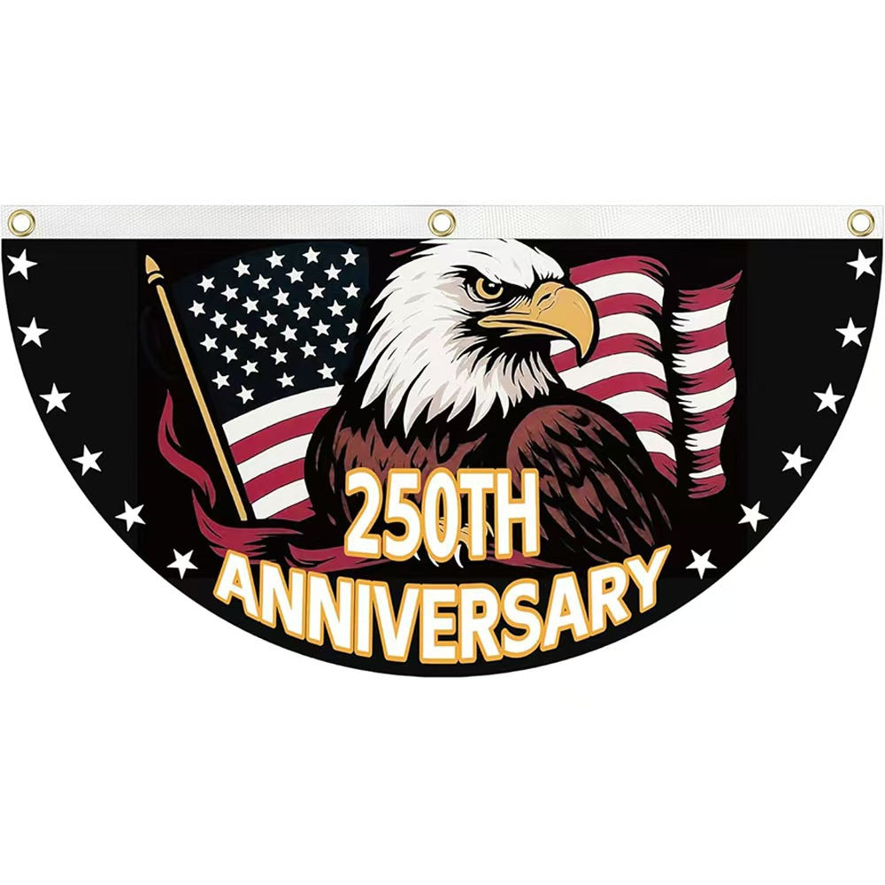 Unisex half-circle banner made of weatherproof polyester with metal eyelets and reinforced seams Bowlift
